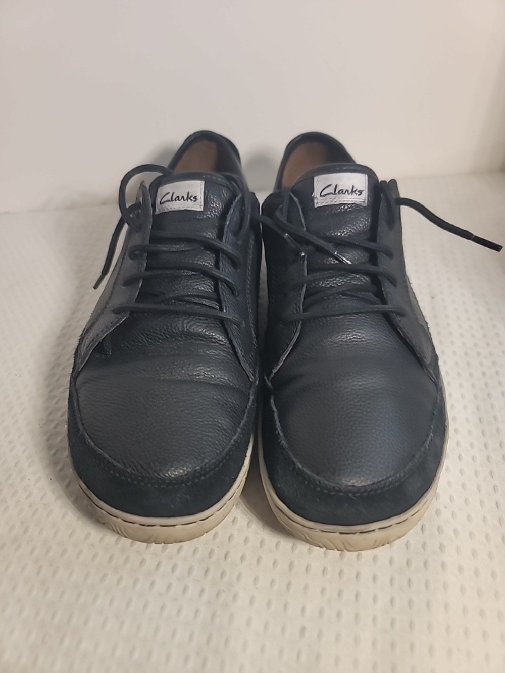 Clarks Men's Dark Blue Leather Lace-Up Casual Loafers - Picture 7 of 7
